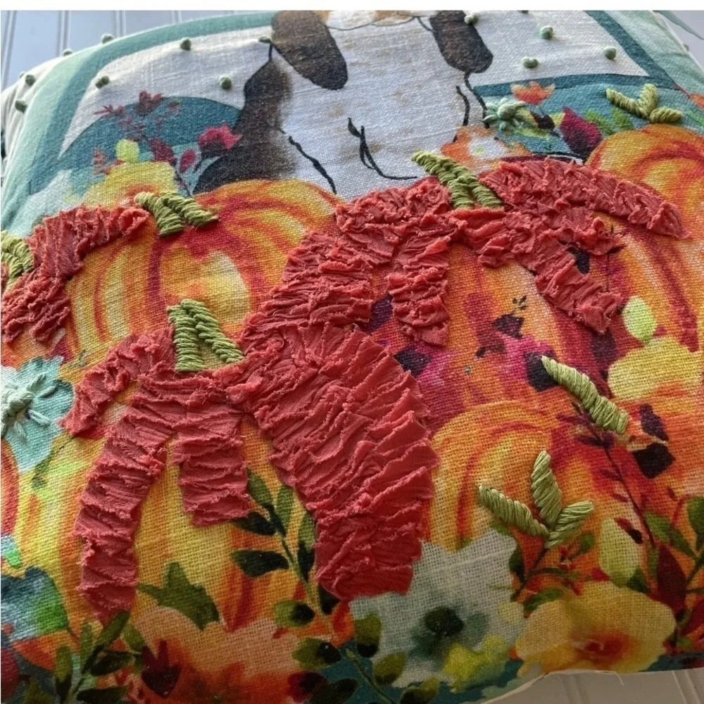 Pioneer Woman Pillow Harvest Pumpkin Charlie Hound Dog NWT Fall Autumn decor
